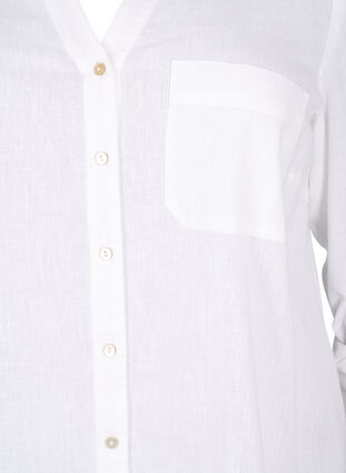 Zizzi Bluzka koszulowa z zapieciem na guziki, Bright White, Packshot image number 2
