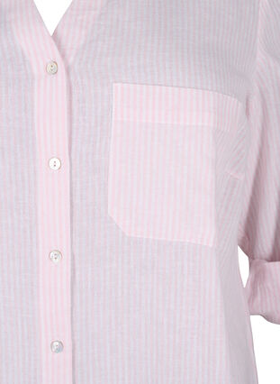 Zizzi Bluzka koszulowa z zapieciem na guziki, Rosebloom White, Packshot image number 3