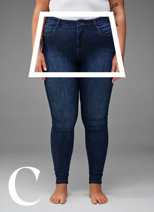 Zizzi Super slim jeans with high waist, Dark Blue, Model image number 2