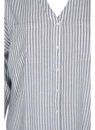 Zizzi Striped tunic with v neck and buttons, Balsam Green Stripe, Packshot image number 2