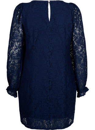 Zizzi Koronkowa sukienka z dlugimi rekawami, Navy Blazer, Packshot image number 1