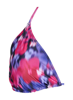 Zizzi Trójkatny biustonosz bikini z nadrukiem, Pink Flower AOP, Packshot image number 2