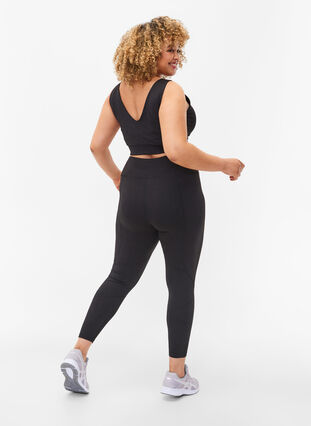 Zizzi Gladkie legginsy treningowe, Black, Model image number 1