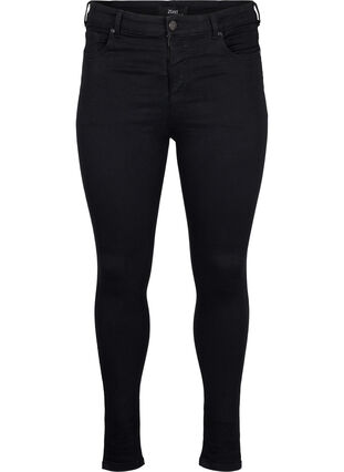Zizzi Super slim jeans with high waist, Black, Packshot image number 0