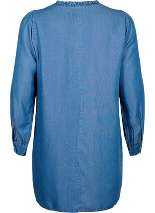 Zizzi Tunika z dlugim rekawem wykonana z materialu TENCEL™ Lyocell, Medium Blue denim, Packshot image number 1