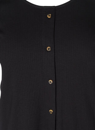 Zizzi Short-sleeved T-shirt with buttons, Black, Packshot image number 2