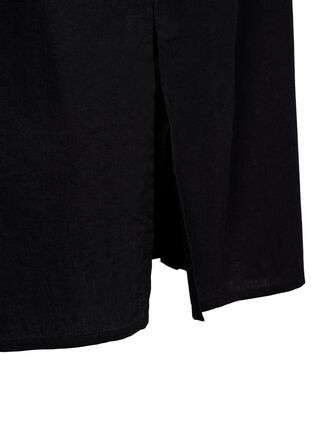 Zizzi Koszula o przedluzonym kroju wykonana z mieszanki bawelny z lnem, Black, Packshot image number 3