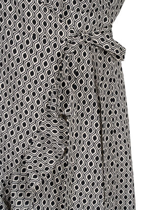 Zizzi Flash - Kopertowa sukienka z krótkim rekawem, Black White Graphic, Packshot image number 3
