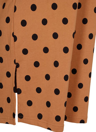 Zizzi Polka dot dress with 3/4 sleeves, Almond Black Dot, Packshot image number 3