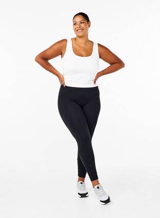 Zizzi Bezszwowe legginsy Basic, Black, Model image number 3