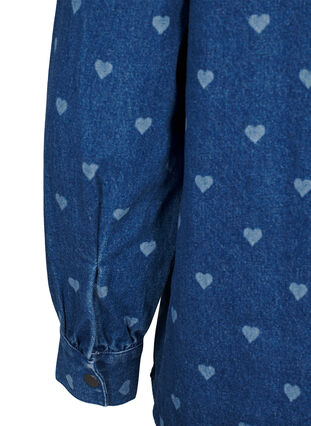 Zizzi Koszula dzinsowa w serca, L. Blue D. W. Heart, Packshot image number 3