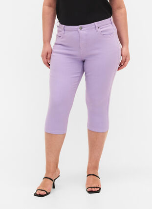 Zizzi Obcisle spodnie Emily capri, Lavender, Model image number 2