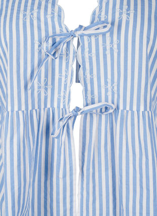 Zizzi Bluzka w paski z odslonietym przodem i ozdobnymi haftami, C. Blue White Stripe, Packshot image number 2