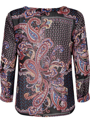 Zizzi Koszula z nadrukiem w serek, Black/Brown Paisley, Packshot image number 1