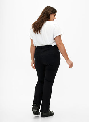 Jeansy typu bootcut Ellen z wysokim stanem, Black, Model image number 1