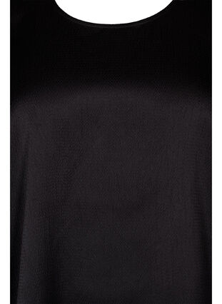 Zizzi Long sleeved blouse with round neck, Black, Packshot image number 2