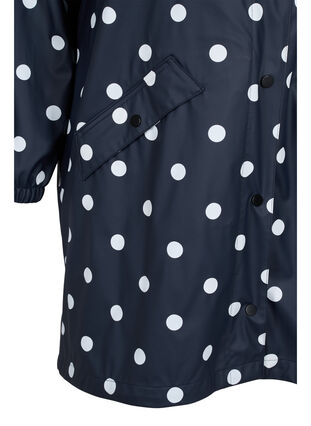 Zizzi Patterned rain jacket with a hood, Navy Blazer W/Dots, Packshot image number 3