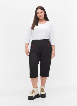 Zizzi Hiking trousers with removable legs, Black, Model image number 4