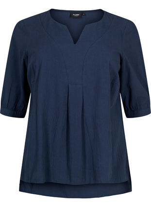 Zizzi FLASH - Bawelniana bluzka z rekawem 1/2, Navy Blazer, Packshot image number 0