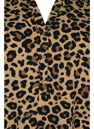 Zizzi Long-sleeved blouse in leopard print and v-neck, Leopard, Packshot image number 2