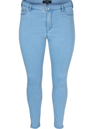 Zizzi Jeansy Amy nad kostke z suwakiem, Light blue denim, Packshot image number 0