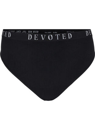 Zizzi Seamless thong with text print, Black, Packshot image number 0