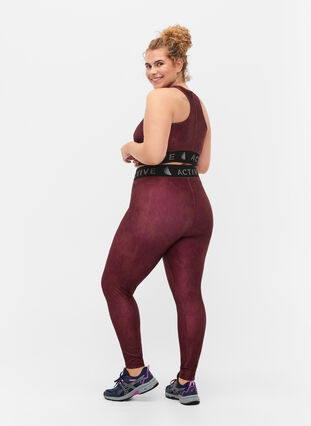 Zizzi Legginsy treningowe z nadrukiem o dlugosci 7/8, Dot AOP, Model image number 1