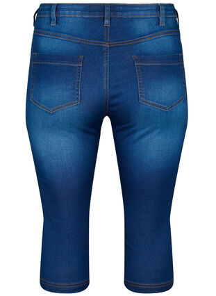 Zizzi Amy capri jeans z wysokim stanem i bardzo dopasowanym krojem, Blue Denim, Packshot image number 1