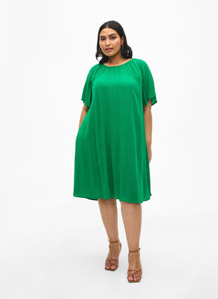 Zizzi Wiskozowa sukienka z krótkim rekawem, Jolly Green, Model image number 2