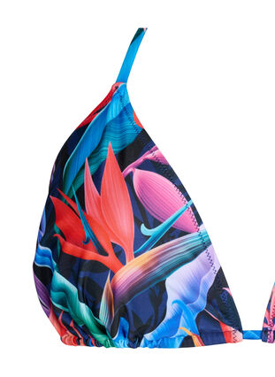 Trójkatny biustonosz bikini z nadrukiem, Bright Leaf, Packshot image number 2