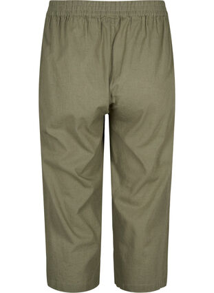 Zizzi Spodnie o dlugosci 7/8 z mieszanki bawelny z lnem, Deep Lichen Green, Packshot image number 1