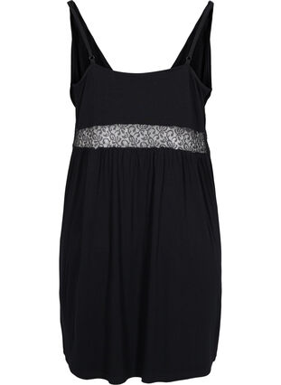 Zizzi Viscose night dress with lace details, Black, Packshot image number 1