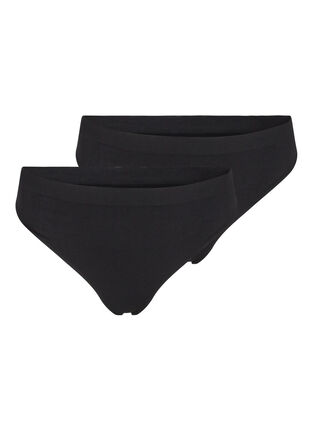 Zizzi 2-pack G-string with regular waist, Black, Packshot image number 0