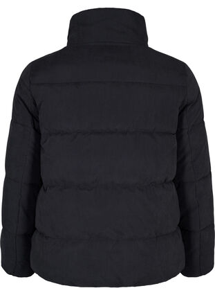 Zizzi Short winter jacket with zip and high collar, Black, Packshot image number 1