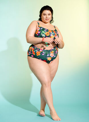 Figi damskie od bikini z wysokim stanem i nadrukiem, Meave Print, Image image number 0