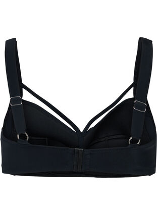 Zizzi Góra od bikini z marszczeniami i tasiemkami, Black, Packshot image number 1