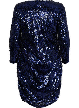 Zizzi Dress with sequins and v-neckline, Evening Blue, Packshot image number 1