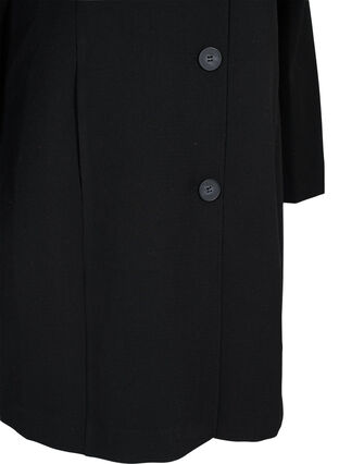 Zizzi Long coat with button closure, Black, Packshot image number 3