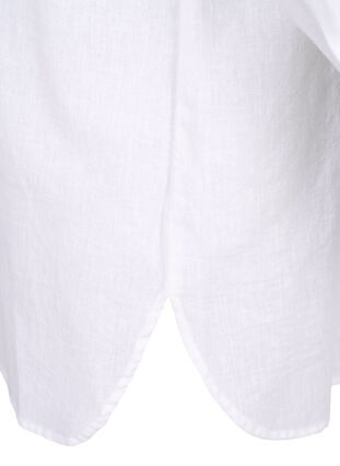 Koszula o przedluzonym kroju wykonana z lnu i bawelny, Bright White, Packshot image number 3