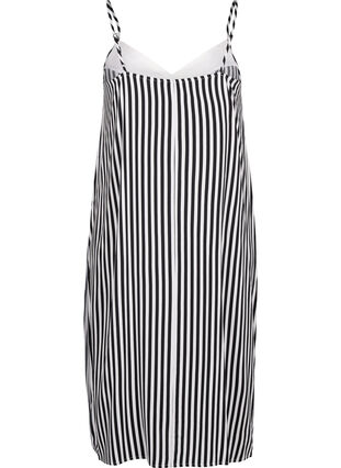 Zizzi Flash – sukienka w paski z wiskozy, Black White Stripe, Packshot image number 1