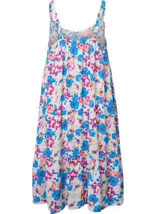 Zizzi Wiskozowa letnia sukienka na ramiaczkach, Multi Flower AOP, Packshot image number 1