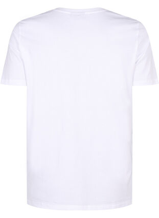 Zizzi T-shirt z bawelny organicznej z kokardka, Bright White, Packshot image number 1