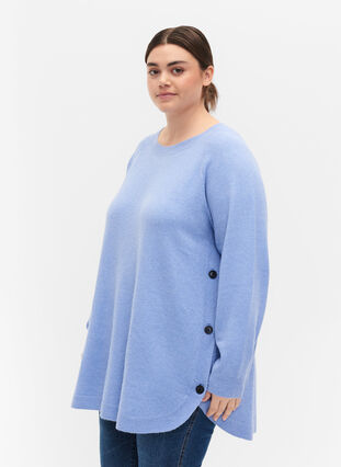 Zizzi Zapinany na guziki sweter z melanzowej dzianiny, Lavender Lustre, Model image number 2