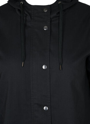 Zizzi Parka jacket with hood and welt pockets, Black, Packshot image number 2