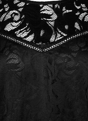 Zizzi Koronkowa bluzka z krótkimi rekawami, Black, Packshot image number 2
