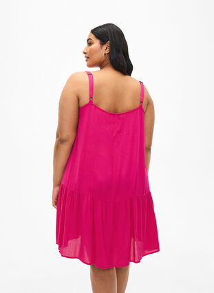 Zizzi Wiskozowa letnia sukienka na ramiaczkach, Raspberry Sorbet, Model image number 1