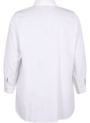 Zizzi Koszula o przedluzonym kroju wykonana z lnu i bawelny, Bright White, Packshot image number 1