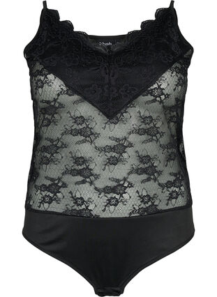 Zizzi Koronkowe body, Black, Packshot image number 0