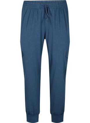 Zizzi Jogging bottoms with cargo pockets, Insignia Blue Mel. , Packshot image number 0