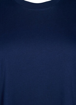 Zizzi Podstawowa koszulka bawelniana z okraglym dekoltem, Navy Blazer, Packshot image number 2